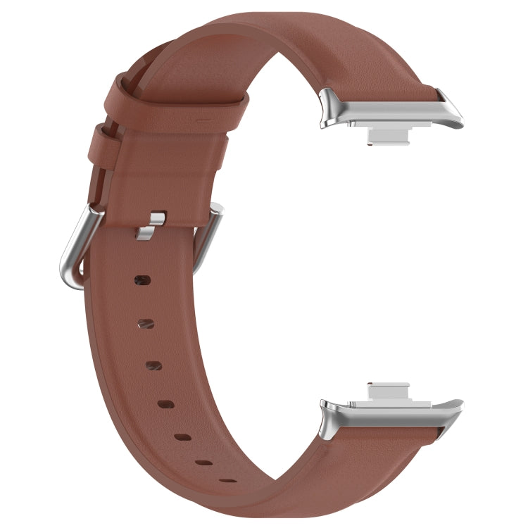 For Redmi Watch 4 / Watch 5 Round Tail Top Layer Leather Watch Band(Brown) - Watch Bands by buy2fix | Online Shopping UK | buy2fix