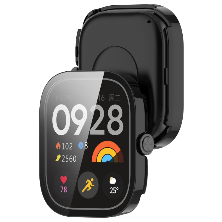 For Redmi Watch 4 Tempered Film Integrated PC Watch Protective Case(Black) - Watch Cases by buy2fix | Online Shopping UK | buy2fix