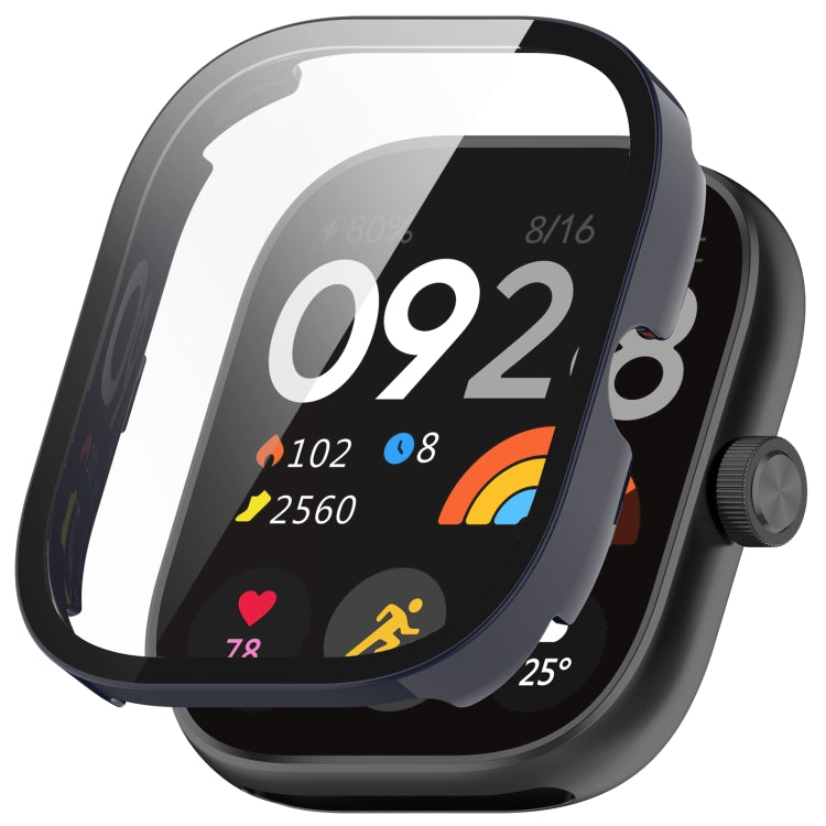 For Redmi Watch 4 Tempered Film Integrated PC Watch Protective Case(Ink Blue) - Watch Cases by buy2fix | Online Shopping UK | buy2fix