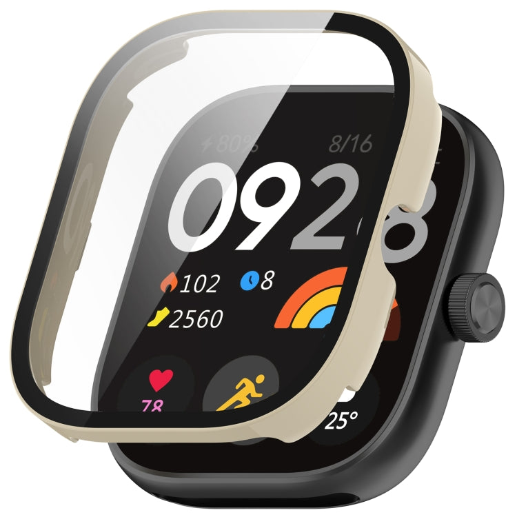 For Redmi Watch 4 Tempered Film Integrated PC Watch Protective Case(White) - Watch Cases by buy2fix | Online Shopping UK | buy2fix