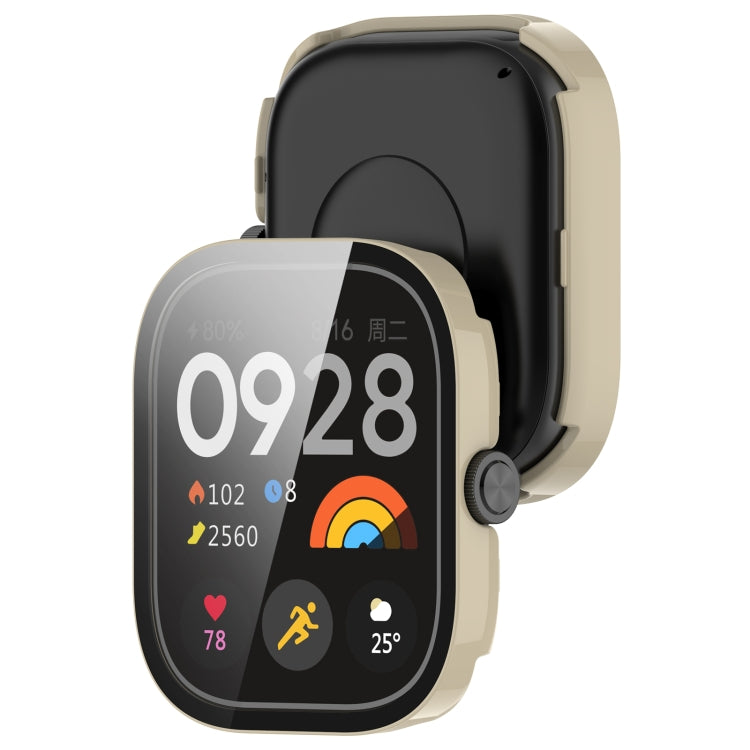 For Redmi Watch 4 Tempered Film Integrated PC Watch Protective Case(White) - Watch Cases by buy2fix | Online Shopping UK | buy2fix