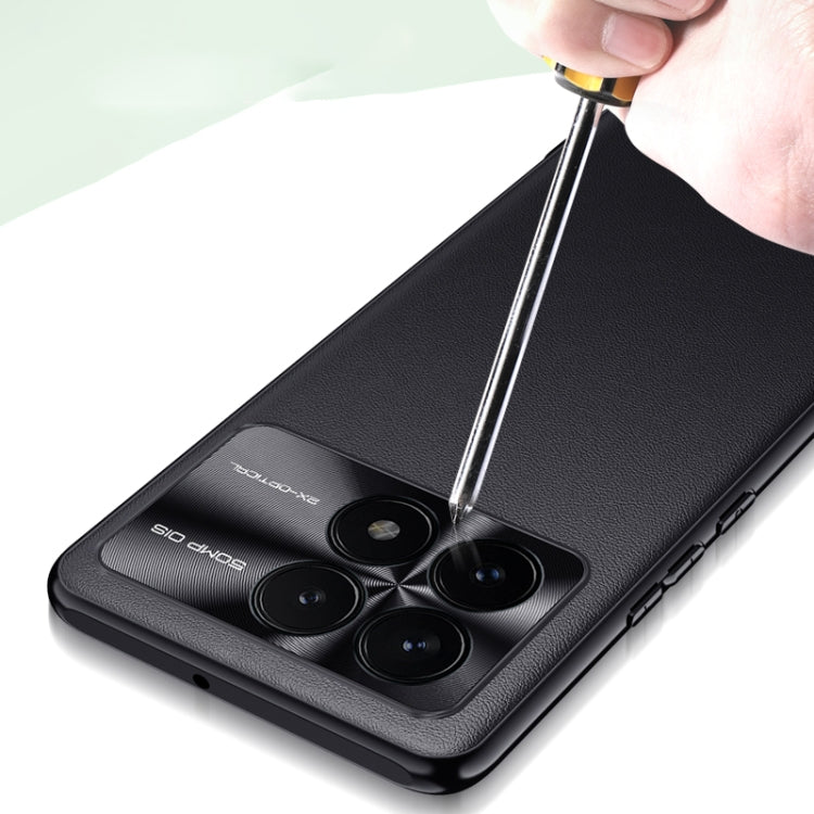 For Xiaomi Redmi K70 Pro Plain-leather All-inclusive Shockproof Phone Case(Black) - Xiaomi Cases by buy2fix | Online Shopping UK | buy2fix
