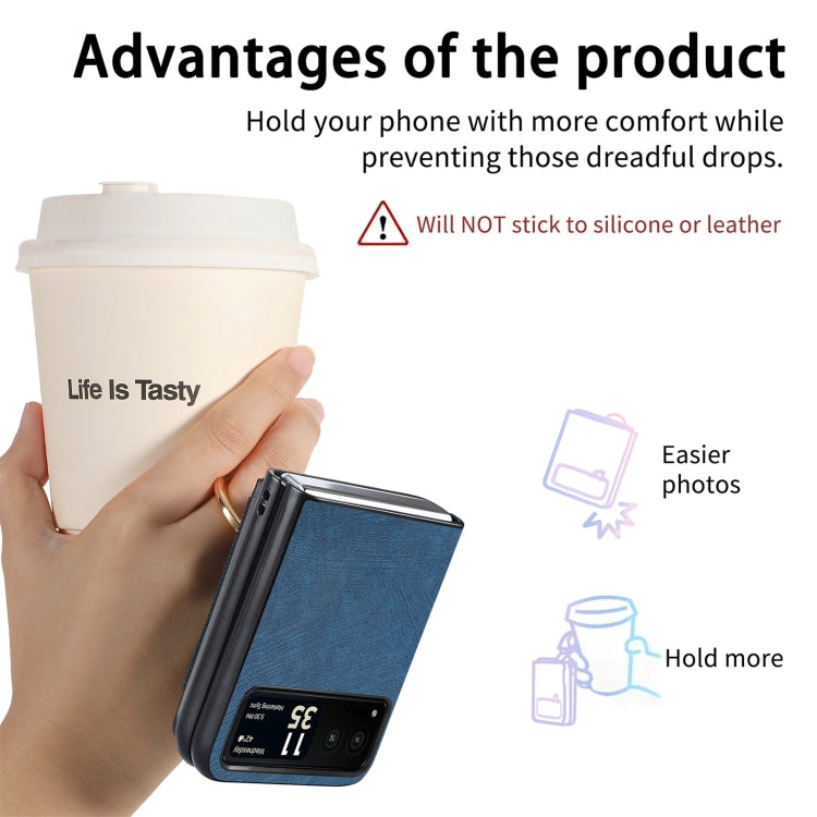 For Motorola Razr 40 Ultra Retro Skin-feel Ring Multi-card Wallet Phone Case(Blue) by buy2fix