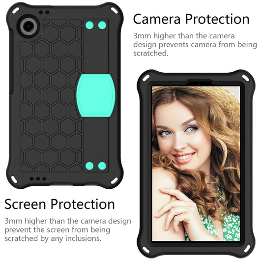 For Blackview Tab 60 8.7 2023 Honeycomb EVA Hybrid PC Tablet Case with Strap(Black+Aqua) by buy2fix