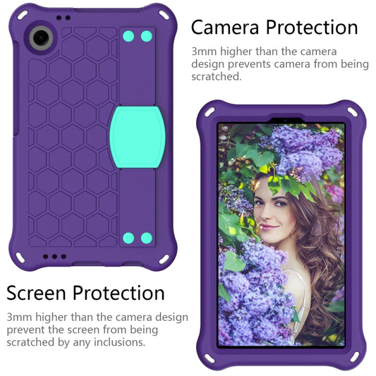 For Blackview Tab 60 8.7 2023 Honeycomb EVA Hybrid PC Tablet Case with Strap(Purple+Aqua) by buy2fix