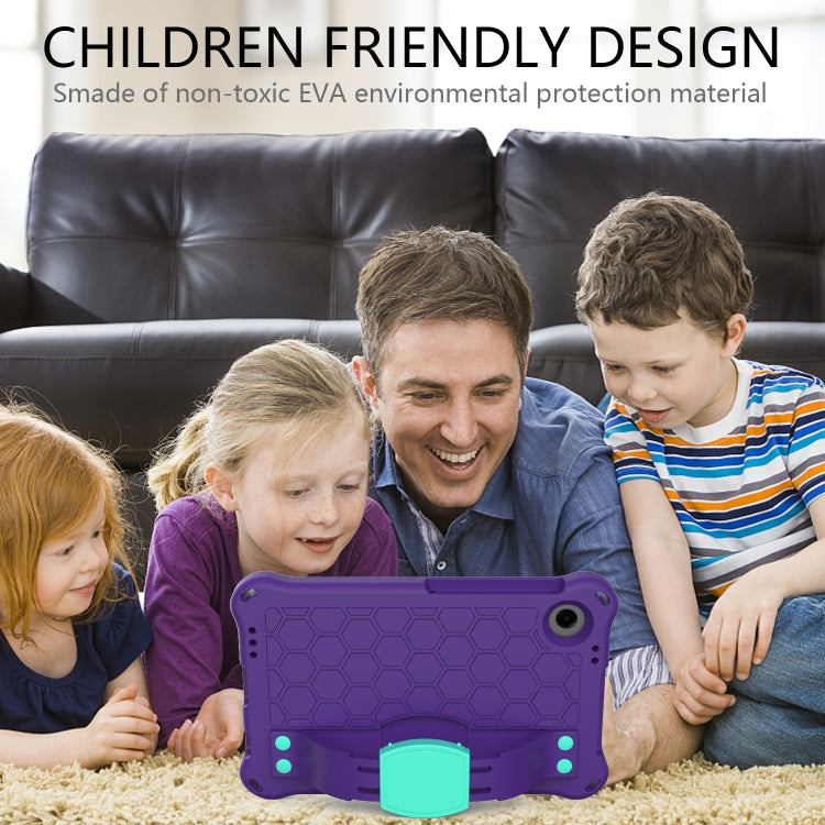 For Blackview Tab 60 8.7 2023 Honeycomb EVA Hybrid PC Tablet Case with Strap(Purple+Aqua) by buy2fix