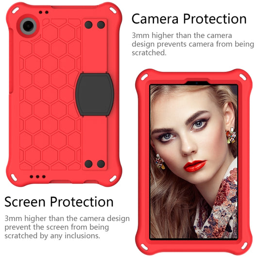 For Blackview Tab 60 8.7 2023 Honeycomb EVA Hybrid PC Tablet Case with Strap(Red +Black) by buy2fix