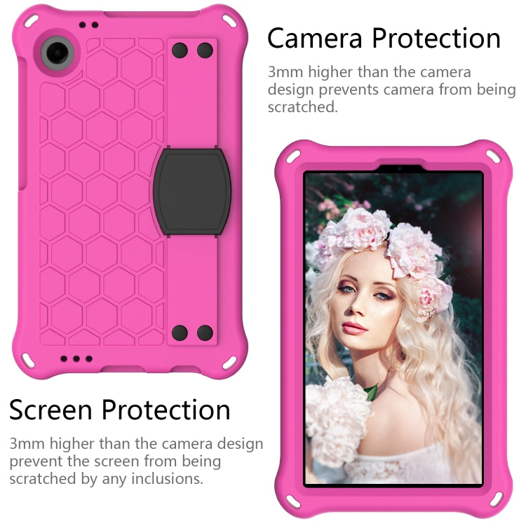 For Blackview Tab 60 8.7 2023 Honeycomb EVA Hybrid PC Tablet Case with Strap(Rose Red+Black) - Others by buy2fix | Online Shopping UK | buy2fix