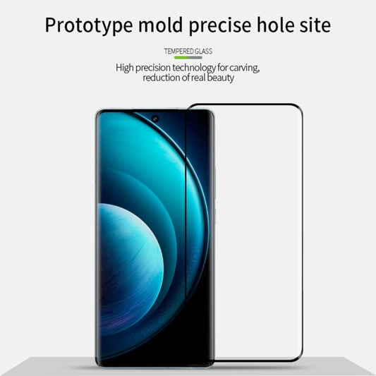 For vivo X100 / 100 Pro PINWUYO 9H 3D Hot Bending Tempered Glass Film(Black) by PINWUYO