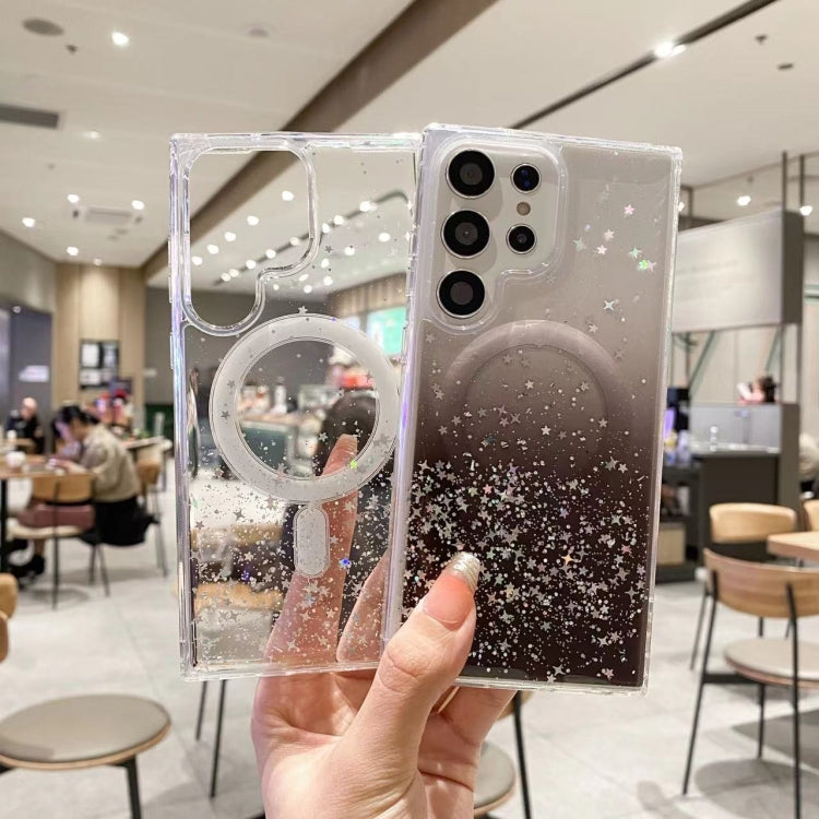 For Samsung Galaxy S24 5G MagSafe Glitter Hybrid Clear TPU Phone Case(Pink) - Galaxy S24 5G Cases by buy2fix | Online Shopping UK | buy2fix