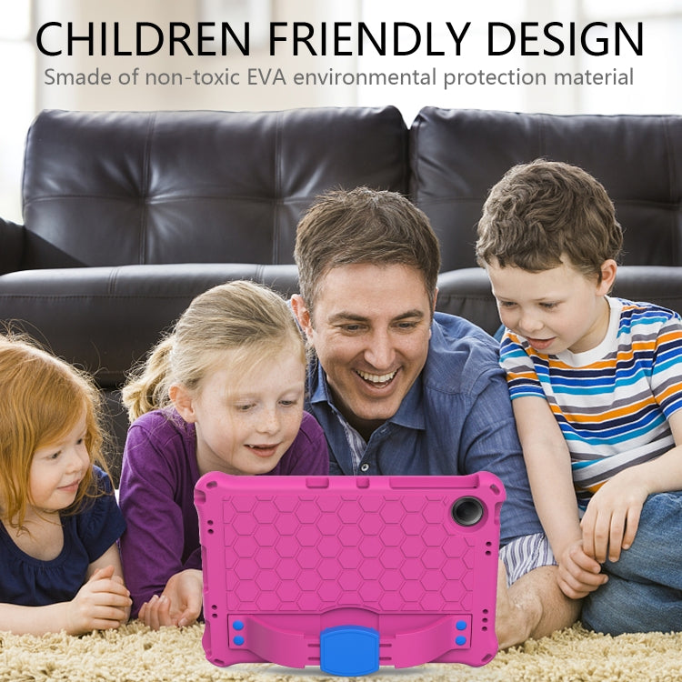 For Samsung Galaxy Tab A9+ 11 X216B Honeycomb EVA Hybrid PC Tablet Case with Strap(Rose Red+Blue) - Galaxy Tab A9+ by buy2fix | Online Shopping UK | buy2fix