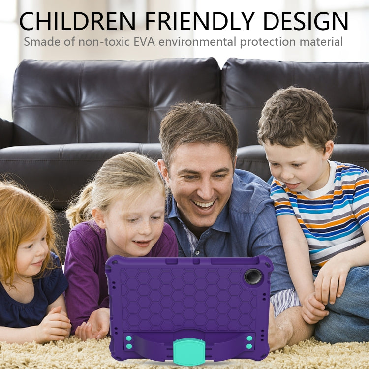 For Samsung Galaxy Tab A9+ 11 X216B Honeycomb EVA Hybrid PC Tablet Case with Strap(Purple+Aqua) - Galaxy Tab A9+ by buy2fix | Online Shopping UK | buy2fix