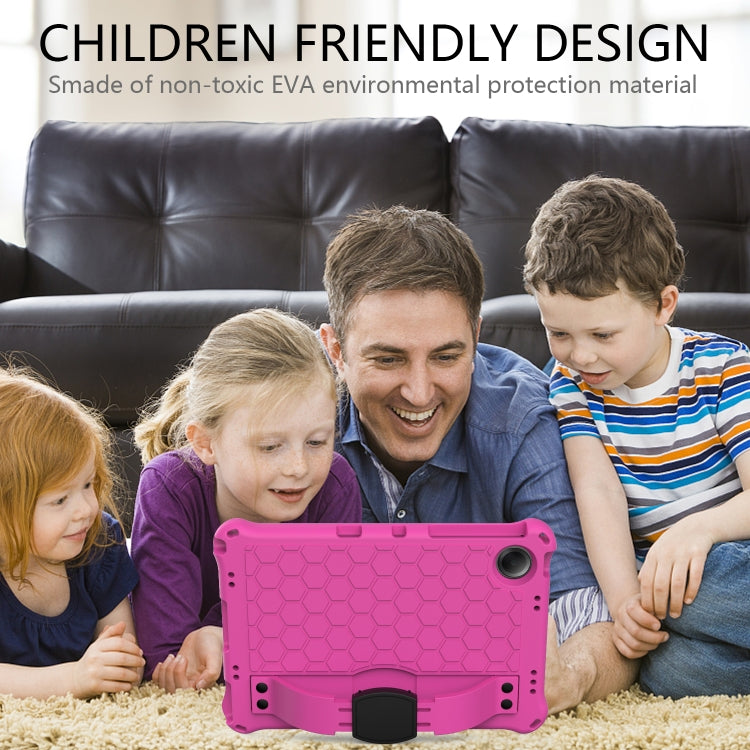 For Samsung Galaxy Tab A9+ 11 X216B Honeycomb EVA Hybrid PC Tablet Case with Strap(Rose Red+Black) - Galaxy Tab A9+ by buy2fix | Online Shopping UK | buy2fix