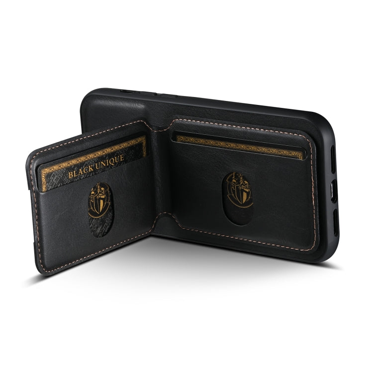 For iPhone 14 Suteni H02 Leather Wallet Stand Back Phone Case(Black) - iPhone 14 Cases by Suteni | Online Shopping UK | buy2fix