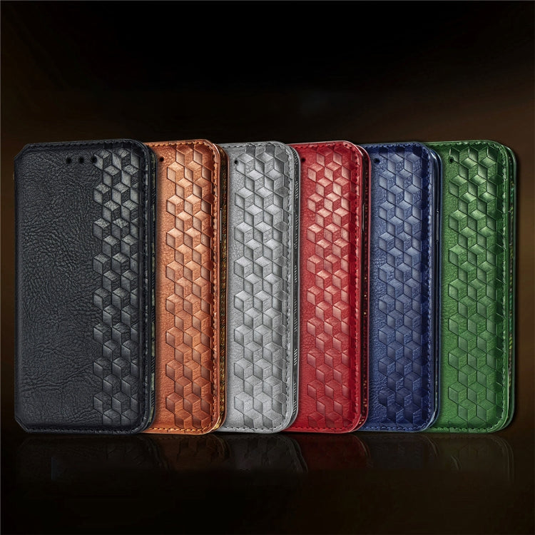 For Tecno Spark Go 2024 Cubic Grid Pressed Magnetic Leather Phone Case(Blue) by buy2fix