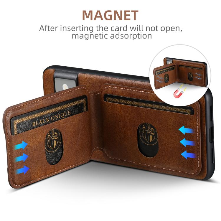 For Google Pixel 10 Pro XL Suteni H02 Leather Wallet Stand Back Phone Case(Brown) - Google Cases by Suteni | Online Shopping UK | buy2fix