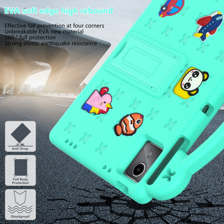 For Lenovo Tab P11 / J606F Handle Kickstand Children EVA Shockproof Tablet Case(Mint Green) - Lenovo by buy2fix | Online Shopping UK | buy2fix