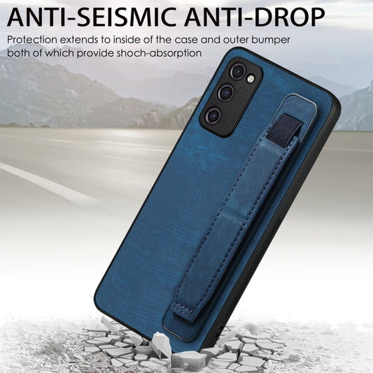 For Samsung Galaxy S20 FE Retro Wristband Holder Leather Back Phone Case(Blue) by buy2fix