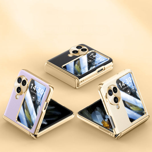 For OPPO Find N3 Flip Electroplated Case-film Integral Hinge Shockproof Phone Case(Black) by buy2fix