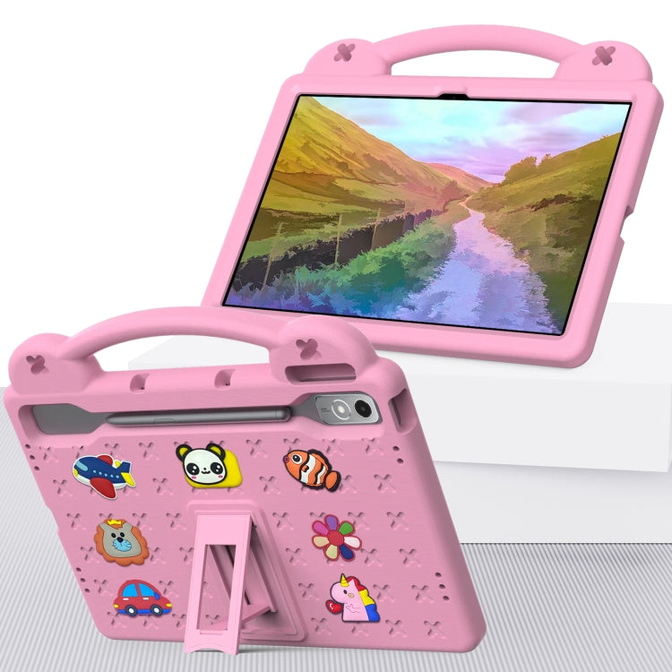 For Lenovo Tab P12 / Xiaoxin Pad Pro 12.7 Handle Kickstand Children EVA Shockproof Tablet Case(Pink) - Lenovo by buy2fix | Online Shopping UK | buy2fix