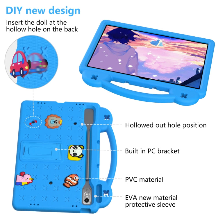 For Lenovo Tab P12 / Xiaoxin Pad Pro 12.7 Handle Kickstand Children EVA Shockproof Tablet Case(Sky Blue) - Lenovo by buy2fix | Online Shopping UK | buy2fix