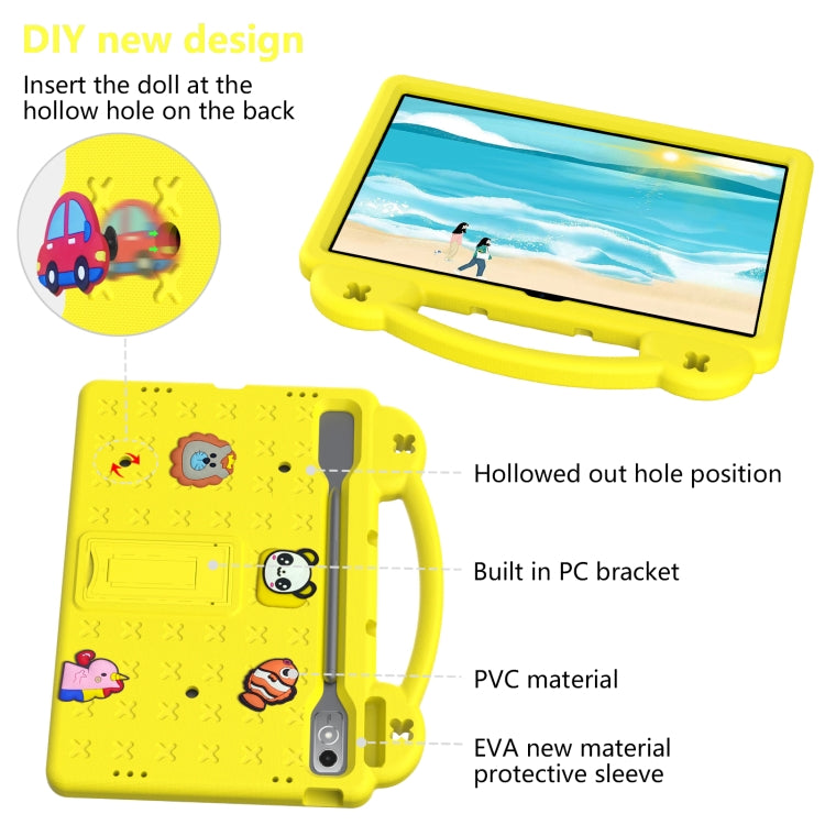 For Lenovo Tab P12 / Xiaoxin Pad Pro 12.7 Handle Kickstand Children EVA Shockproof Tablet Case(Yellow) - Lenovo by buy2fix | Online Shopping UK | buy2fix