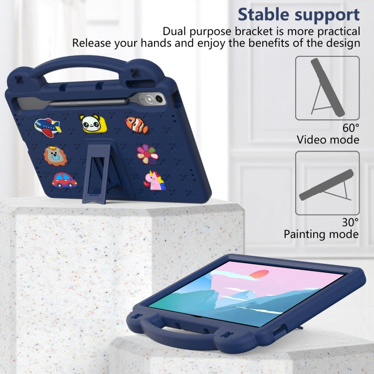 For Lenovo Tab P12 / Xiaoxin Pad Pro 12.7 Handle Kickstand Children EVA Shockproof Tablet Case(Navy Blue) - Lenovo by buy2fix | Online Shopping UK | buy2fix