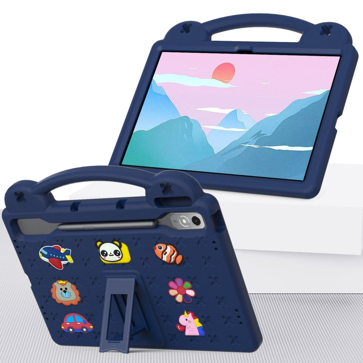 For Lenovo Tab P12 / Xiaoxin Pad Pro 12.7 Handle Kickstand Children EVA Shockproof Tablet Case(Navy Blue) - Lenovo by buy2fix | Online Shopping UK | buy2fix
