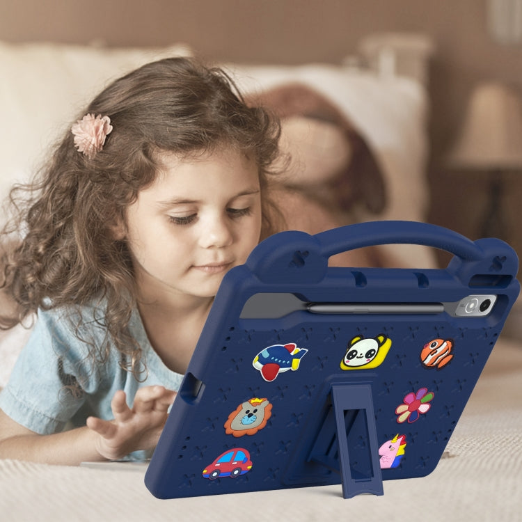 For Lenovo Tab P12 / Xiaoxin Pad Pro 12.7 Handle Kickstand Children EVA Shockproof Tablet Case(Navy Blue) - Lenovo by buy2fix | Online Shopping UK | buy2fix