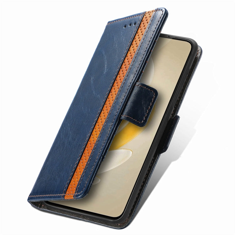For vivo X100 CaseNeo Splicing Dual Magnetic Buckle Leather Phone Case(Blue) - vivo Cases by buy2fix | Online Shopping UK | buy2fix