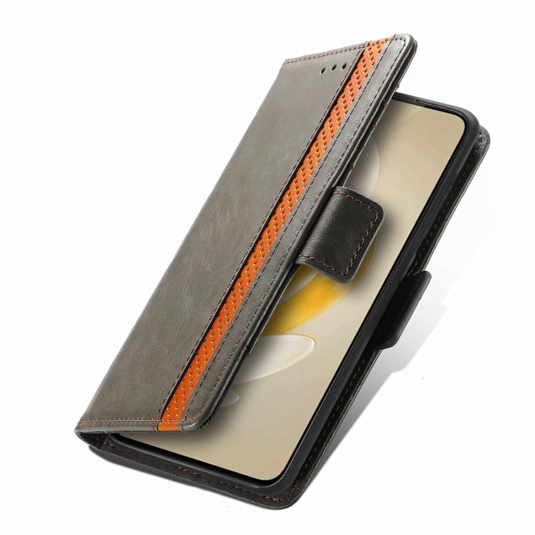For vivo X100 CaseNeo Splicing Dual Magnetic Buckle Leather Phone Case(Gray) - vivo Cases by buy2fix | Online Shopping UK | buy2fix