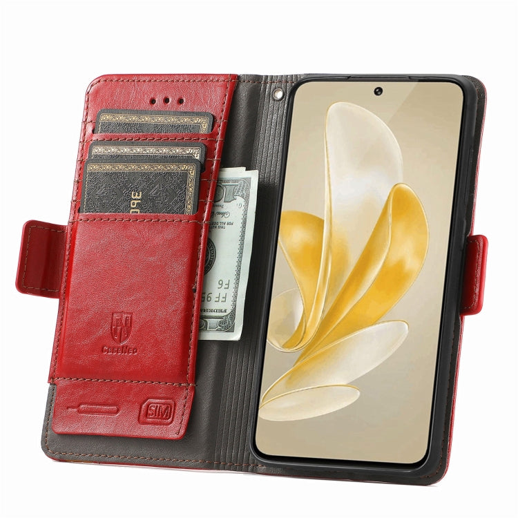 For vivo X100 CaseNeo Splicing Dual Magnetic Buckle Leather Phone Case(Red) - vivo Cases by buy2fix | Online Shopping UK | buy2fix