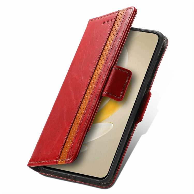 For vivo X100 CaseNeo Splicing Dual Magnetic Buckle Leather Phone Case(Red) - vivo Cases by buy2fix | Online Shopping UK | buy2fix