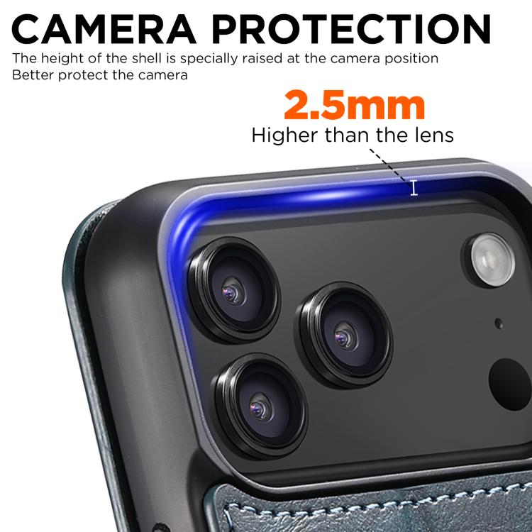 For iPhone 17 Pro Max Suteni J05 Leather Magnetic MagSafe Phone Case(Blue) - iPhone 17 Pro Max Cases by Suteni | Online Shopping UK | buy2fix