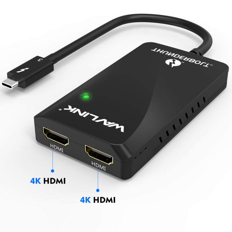WAVLINK WL-UTA01H Type-C Thunderbolt 3 to Dual HDMI Multi-Screen Extender Splitter Adapter by WAVLINK