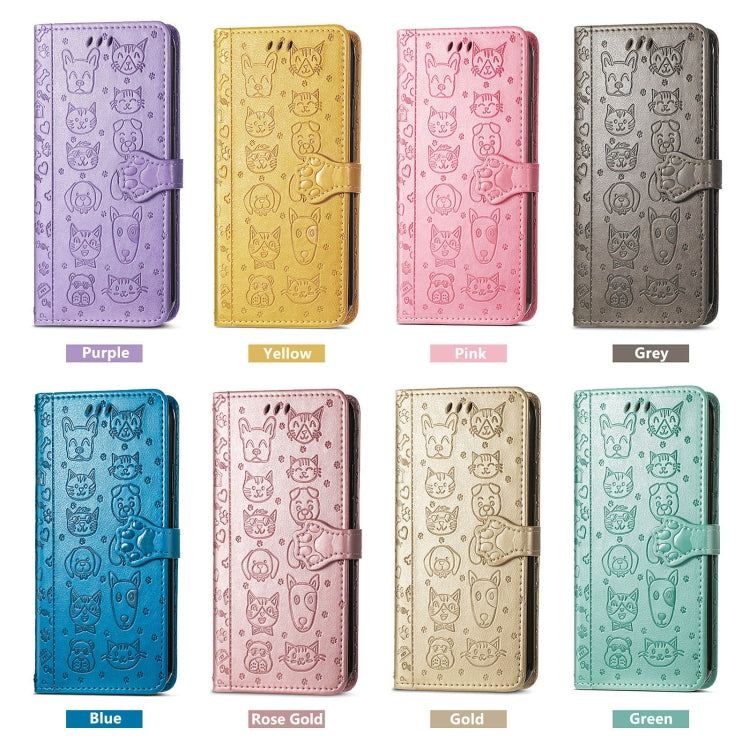 For Tecno Spark 20C / GO 2024 Cat and Dog Embossed Leather Phone Case(Pink) by buy2fix