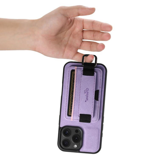 For iPhone 16e Suteni H13 Litchi Leather Wrist Strap Wallet Back Phone Case(Purple) - iPhone 16e Cases by Suteni | Online Shopping UK | buy2fix