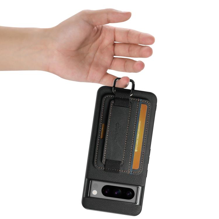 For Google Pixel 10 Pro Suteni H13 Litchi Leather Wrist Strap Wallet Back Phone Case(Black) - Google Cases by Suteni | Online Shopping UK | buy2fix