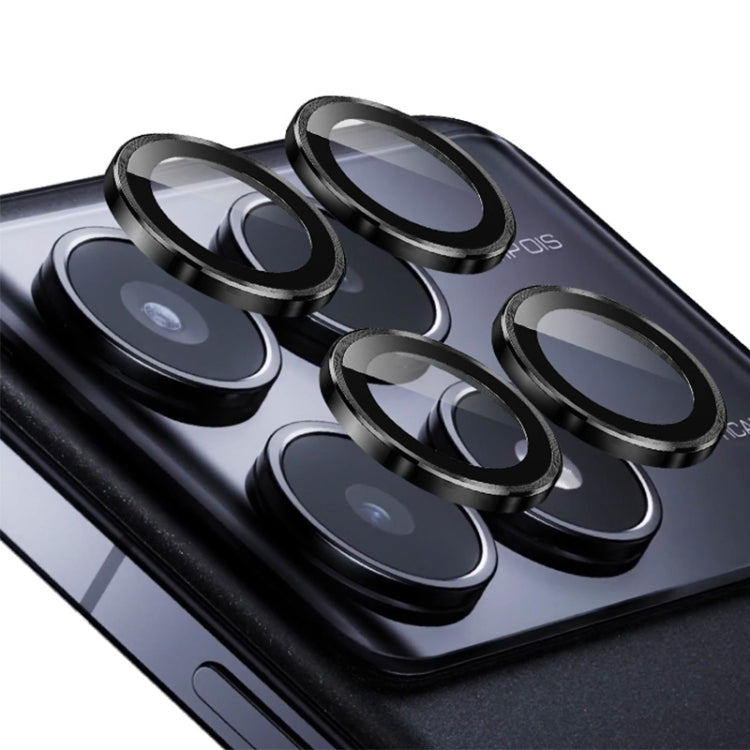 For Redmi K70 / K70 Pro / K70E ENKAY Hat-Prince 9H Rear Camera Lens Aluminium Alloy Tempered Glass Film(Black) - by ENKAY | Online Shopping UK | buy2fix
