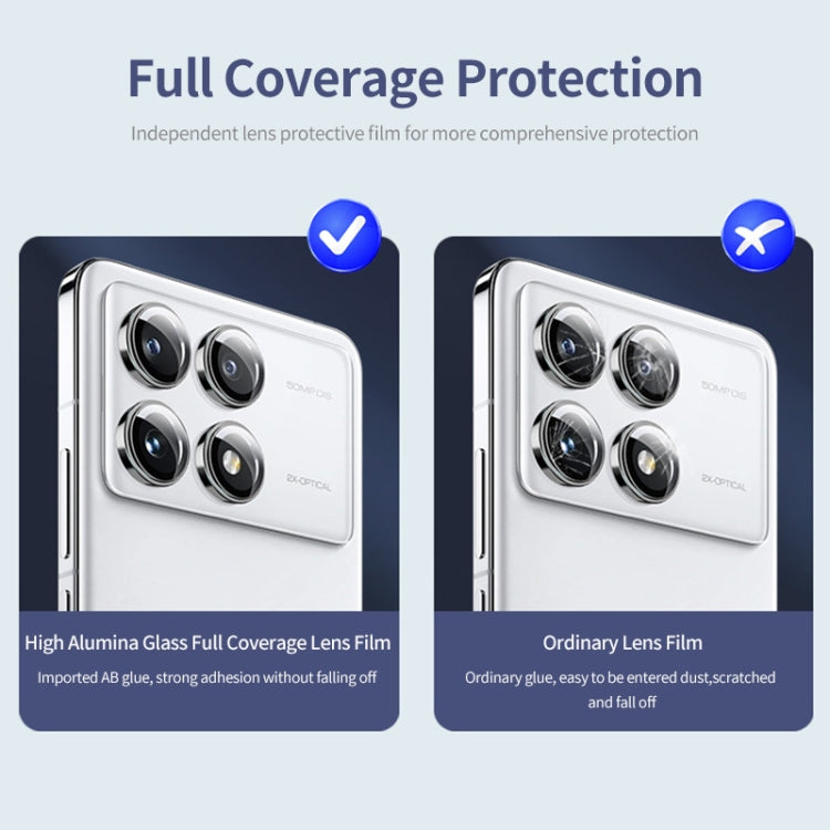 For Redmi K70 / K70 Pro / K70E ENKAY Hat-Prince 9H Rear Camera Lens Aluminium Alloy Tempered Glass Film(Black) - by ENKAY | Online Shopping UK | buy2fix