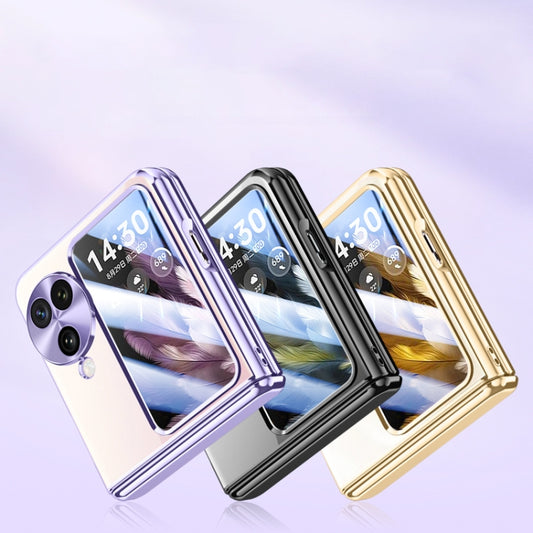 For OPPO Find N3 Flip Electroplated Case-film Integral Hinge Shockproof Phone Case(Purple) by buy2fix