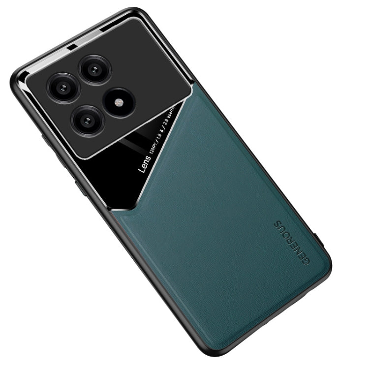 For Xiaomi Redmi K70 All-inclusive Leather Organic Glass Phone Case with Metal Iron Sheet(Green) - Xiaomi Cases by buy2fix | Online Shopping UK | buy2fix