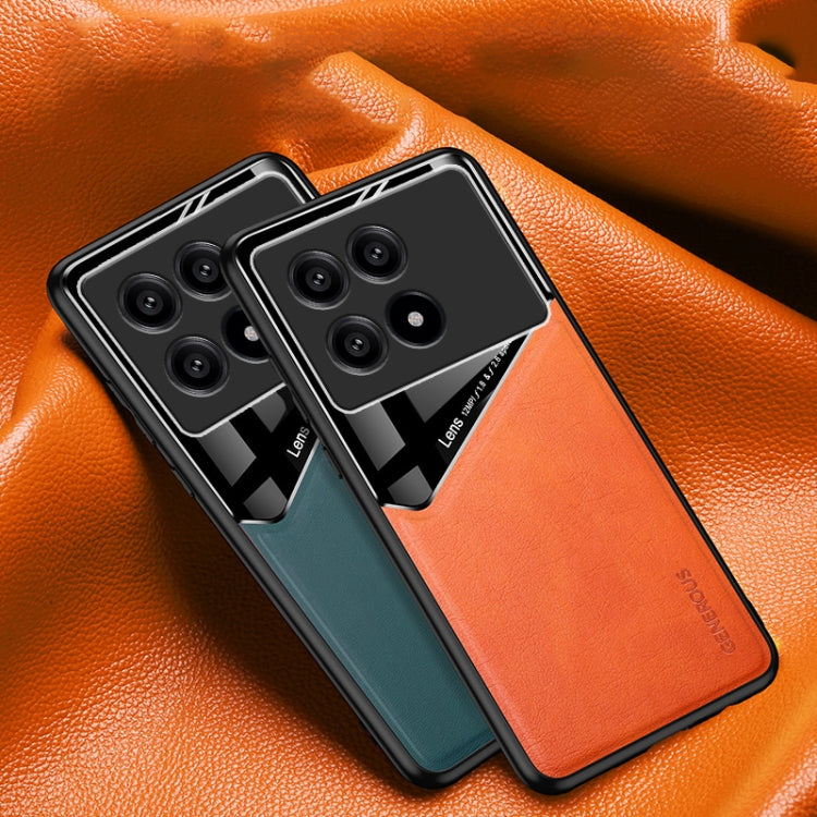 For Xiaomi Redmi K70 All-inclusive Leather Organic Glass Phone Case with Metal Iron Sheet(Red) - Xiaomi Cases by buy2fix | Online Shopping UK | buy2fix