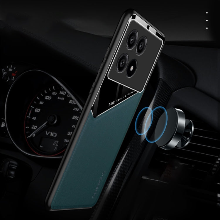 For Xiaomi Redmi K70 All-inclusive Leather Organic Glass Phone Case with Metal Iron Sheet(Red) - Xiaomi Cases by buy2fix | Online Shopping UK | buy2fix