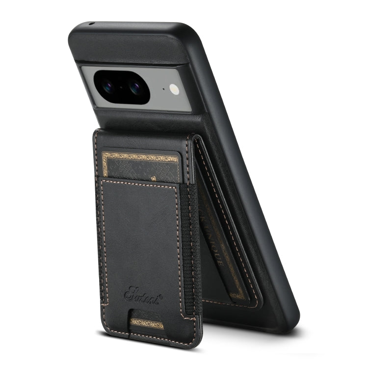 For Google Pixel 8 Pro Suteni H17 Oil Eax Leather Detachable Wallet Phone Case(Black) - Google Cases by Suteni | Online Shopping UK | buy2fix