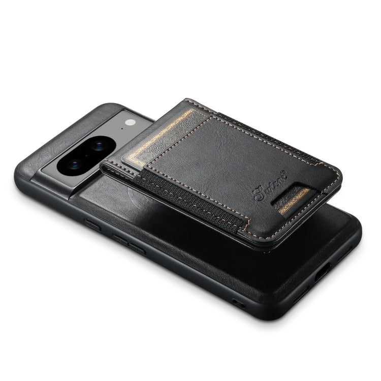 For Google Pixel 8 Pro Suteni H17 Oil Eax Leather Detachable Wallet Phone Case(Black) - Google Cases by Suteni | Online Shopping UK | buy2fix