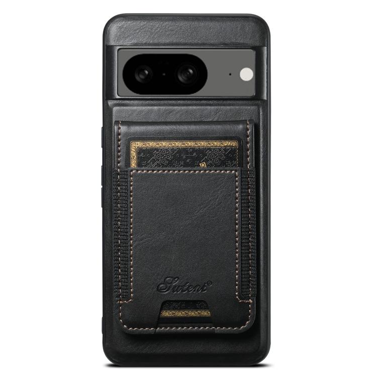 For Google Pixel 8 Suteni H17 Oil Eax Leather Detachable Wallet Phone Case(Black) - Google Cases by Suteni | Online Shopping UK | buy2fix