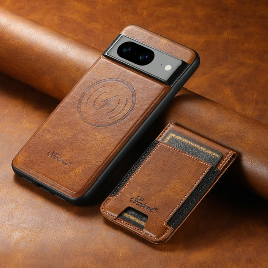 For Google Pixel 6 Pro Suteni H17 Oil Eax Leather Detachable Wallet Phone Case(Brown) by Suteni