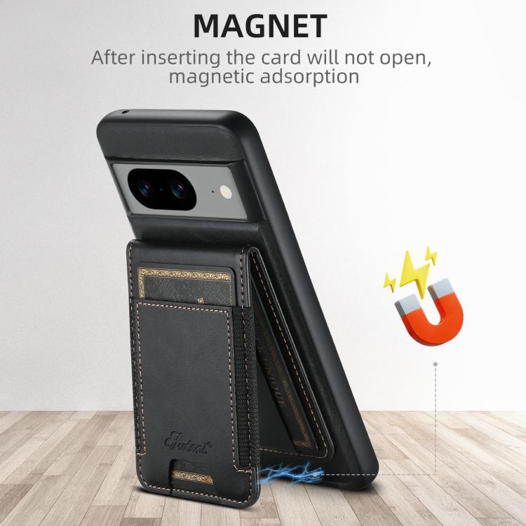 For Google Pixel 10 Pro XL Suteni H17 Oil Eax Leather Detachable Wallet Phone Case(Black) - Google Cases by Suteni | Online Shopping UK | buy2fix