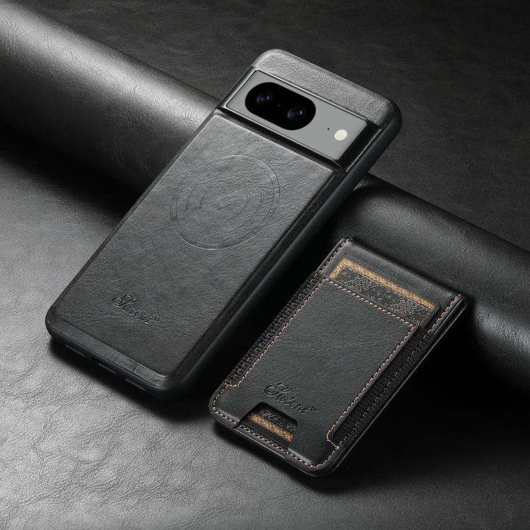 For Google Pixel 10 Pro XL Suteni H17 Oil Eax Leather Detachable Wallet Phone Case(Black) - Google Cases by Suteni | Online Shopping UK | buy2fix